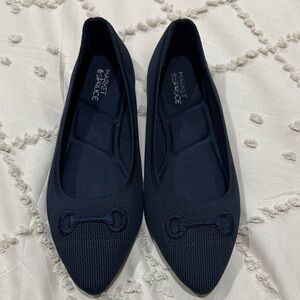 Market & Spruce Women's Navy Blue Pointed Toe Knit Loafers